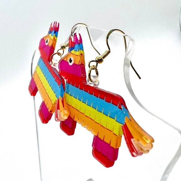 Pinata Earrings - Cinco De Mayo Mexican Party Earrings - Birthday Earrings - Picture 7 of 10